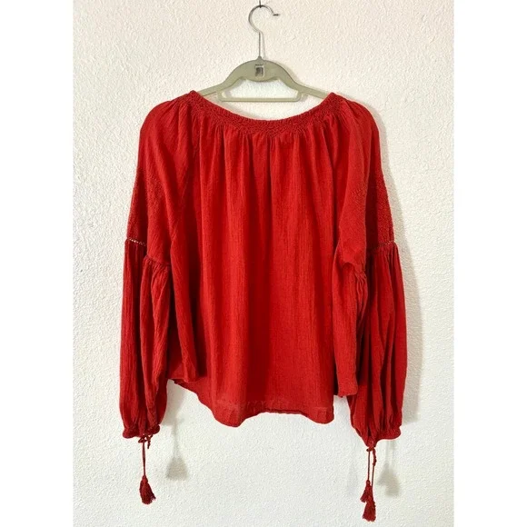 Doen Embroidered Gauze Top Boho Blouse S Small - Picture 5 of 5